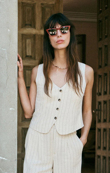 ZSupply Belfort Pinstripe Vest - Flax