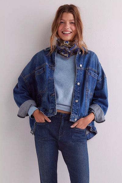 Free People Opal Swing Denim Jacket - Got The Blues