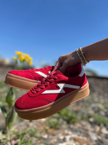 Madden Girl Mightty Sneaker - Red Multi