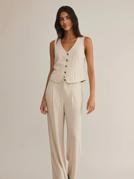 ZSupply Belfort Pinstripe Vest - Flax