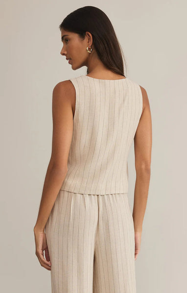 ZSupply Belfort Pinstripe Vest - Flax
