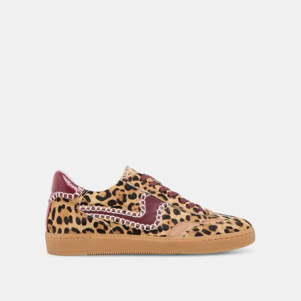 Notice Stitch - Burgundy Leopard Calf Hair