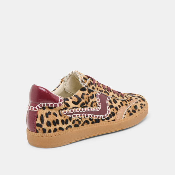 Notice Stitch - Burgundy Leopard Calf Hair