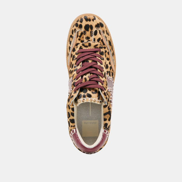 Notice Stitch - Burgundy Leopard Calf Hair