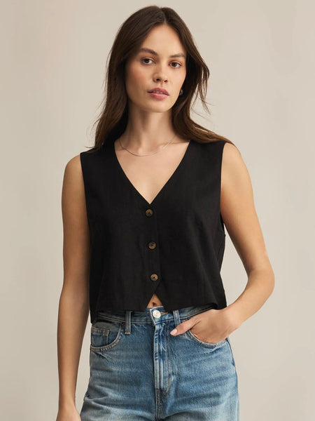 ZSupply Marta Linen Vest - Black
