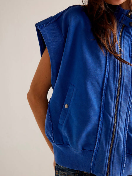 Free People Tolly Vest-Cobalt
