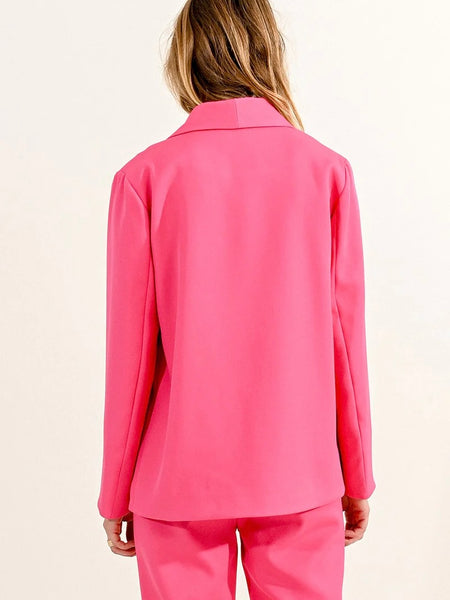 One Button Blazer - Pink