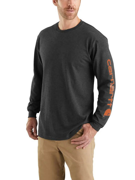 Carhartt Men's Loose Fit Heavyweight Long Logo Sleeve Graphic T-Shirts - ALL colors
