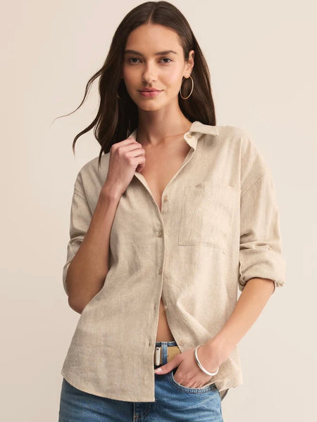 ZSupply Alfie Linen Button Up - Flax