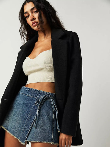 Free People We The Free Emmy Denim Skort - Misty Blue