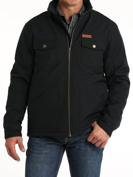 Cinch Men’s Textured Poly Concealed Carry Zip Softshell Jacket - Black