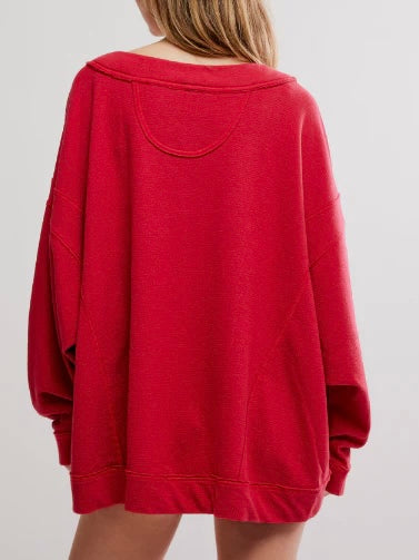 Free People Staycation Pullover - Deep Cherry