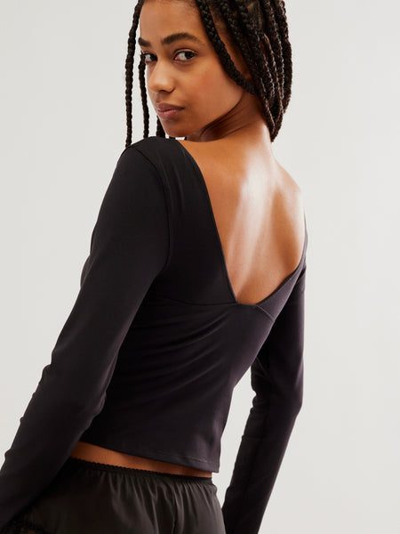 Free People Duo Corset Long Sleeve- Black