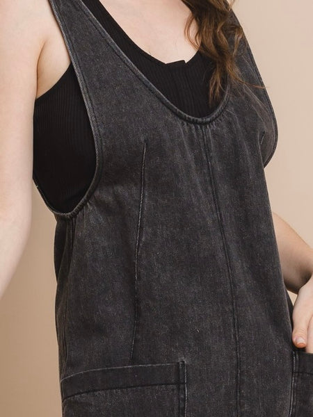 Scoop Neckline Romper Dress