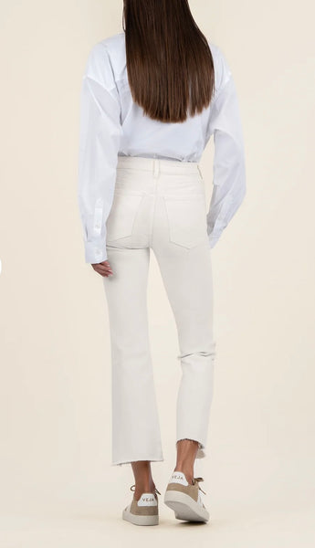 Kelsey High Rise Ankle Flare - ECRU