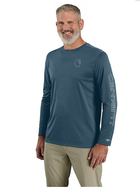 Carhartt Men's Force Sun Defender Lightweight Long-Sleeve Logo Graphic T-Shirt - ALL colors