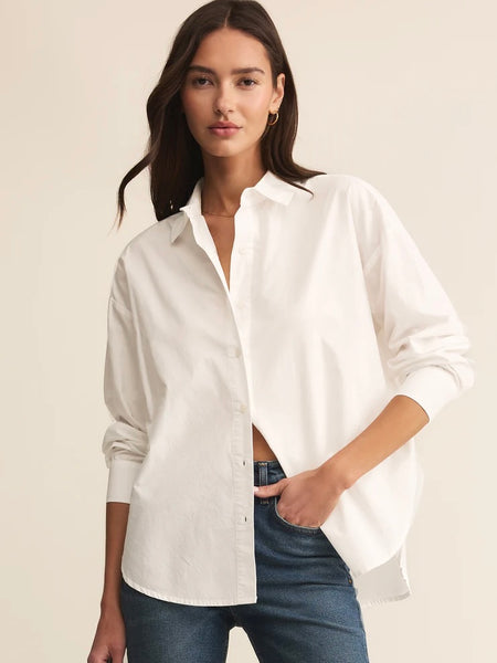 ZSupply Elevated Poplin Button Up - White