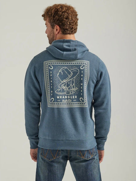 Wrangler Men’s Graphic Logo Full Zip Hoodie - Midnight Navy