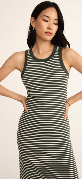 ZSupply Goodwin Stripe Midi Dress - Dark Agave