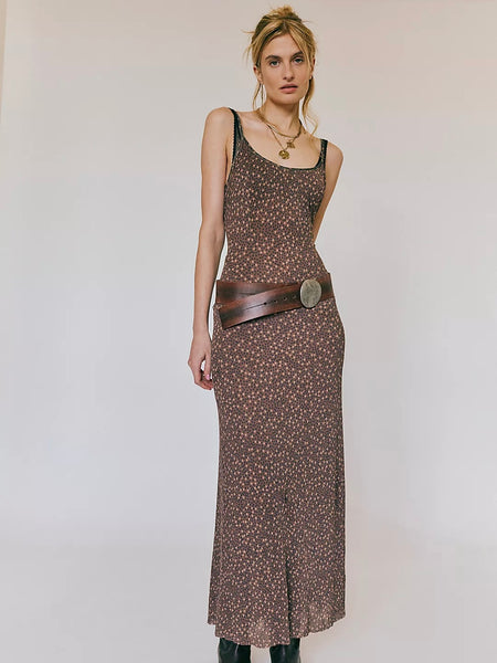 Free People Zoey Printed Maxi - Chocolate Combo