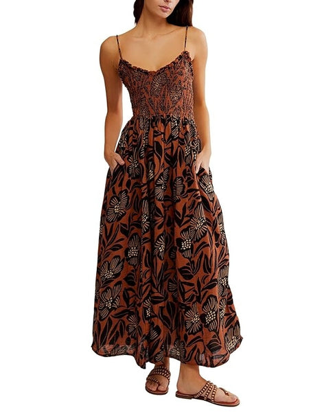 Free People Sweet Nothings Midi - Brown Patina Combo
