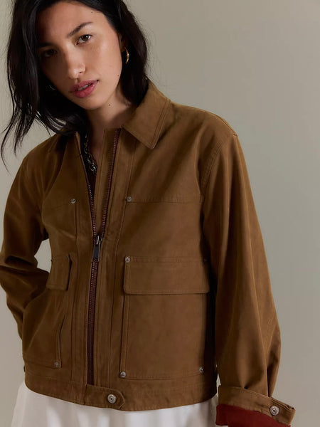 Free People We The Free Blair Vegan Suede Jacket - Caramel Cafe