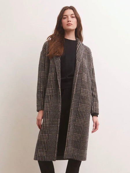 ZSupply Mason Houndstooth Knit Coat- Plaid