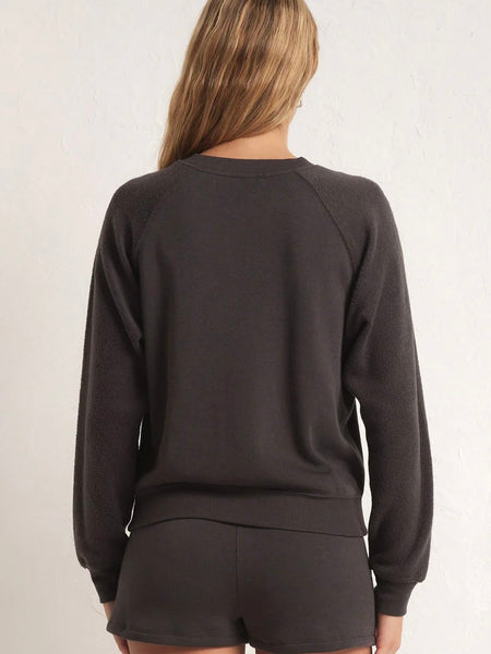 ZSupply Saldana Reverse Fleece Top - Asphalt
