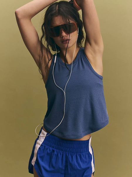 Free People Come Back Tank - Blue Indigo