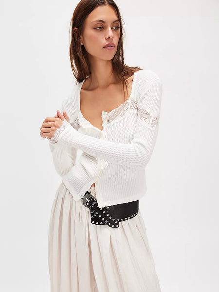 Free People Lets Party Cardi - Clean Ivory