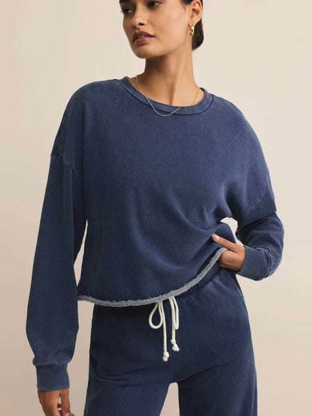 ZSupply Circuit Denim Sweatshirt - Indigo
