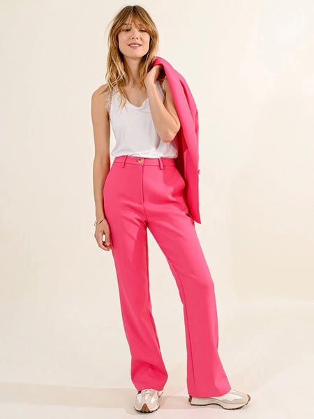 Trendy Tailored Pants - Pink