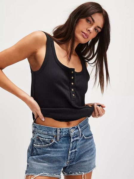 Free People Bryson Henley Tank - Black