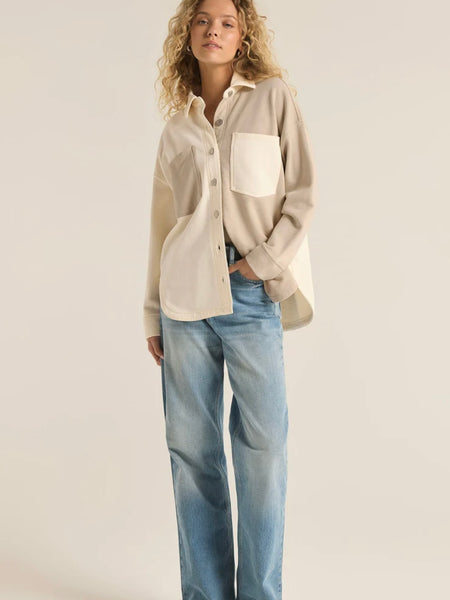 ZSupply All Day Colorblock Jacket - Sea Salt