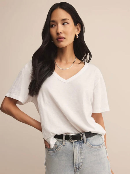 ZSupply Lively Slub V-Neck Tee - White