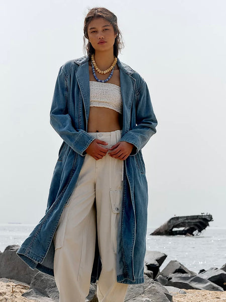 Free People We The Free Monique Indigo Duster - Sunlight Blue