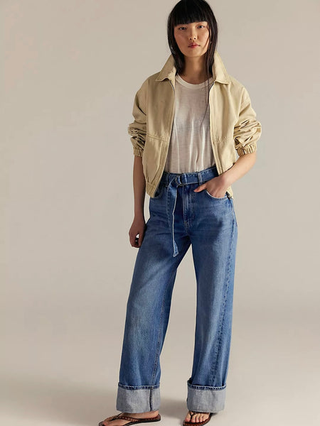 Free People We The Free East Bay Cuffed Jeans - Spunky