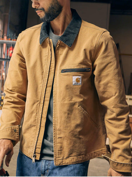 Carhartt Men’s Re-engineered Rugged Flex Relaxed Fit Duck Detroit Jacket - Carhartt Brown