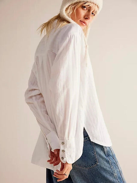 Free People We The Free Tuxy Vibes Shirt - Optic White