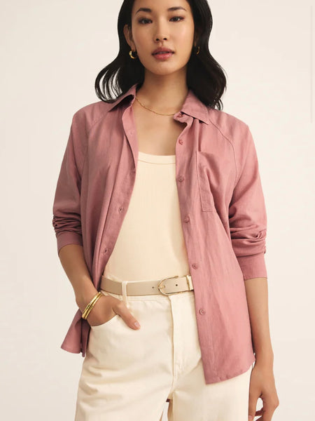 ZSupply Perfect Linen Top - Pink Smoke