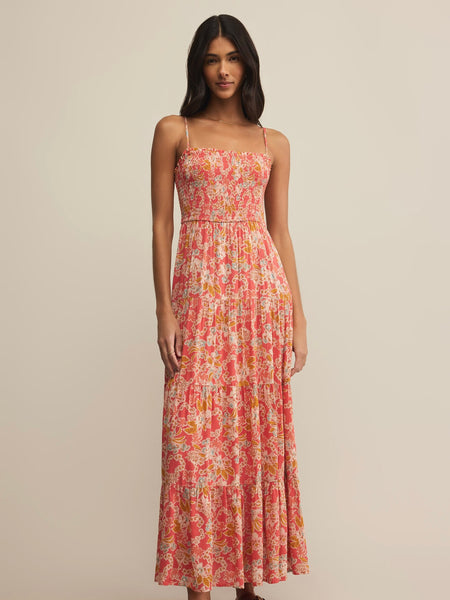 ZSupply Balos Jardin Floral Midi Dress - Persimmon