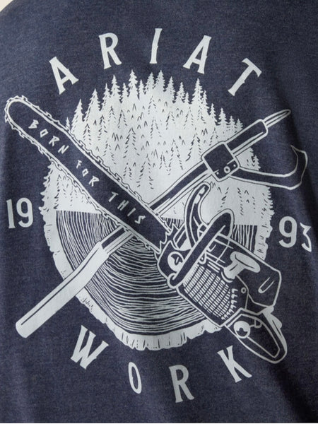 Ariat Rebar Cotton Strong Chainsaw Long Sleeve T-Shirt - Navy Heather