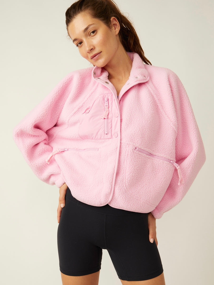 Hit the Slopes Neon Pink Fleece Jacket