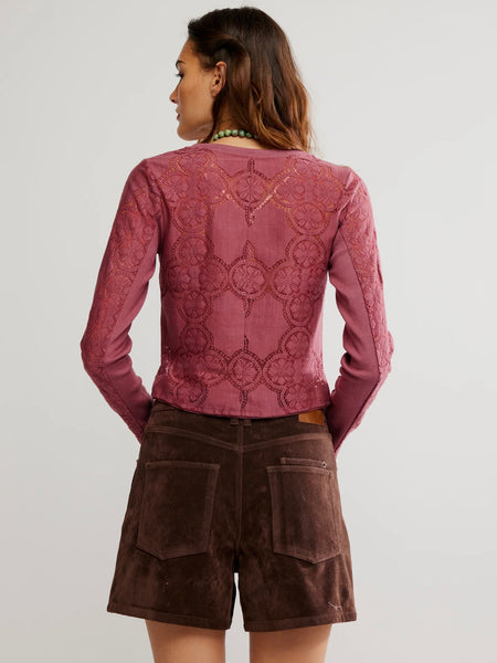 Free People Jae Knit Long Sleeve - Crushed Berry