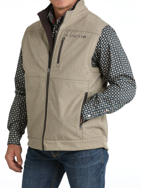 Cinch Men’s Conceal Carry Textured Bonded Vest - Stone Grey