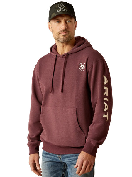 Ariat Logo Hoodie - Malbec Heather/ Soft White