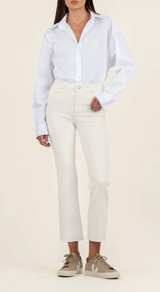 Kelsey High Rise Ankle Flare - ECRU