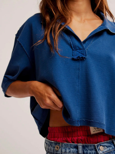 Free People Denmark Polo - Bellweather Blue
