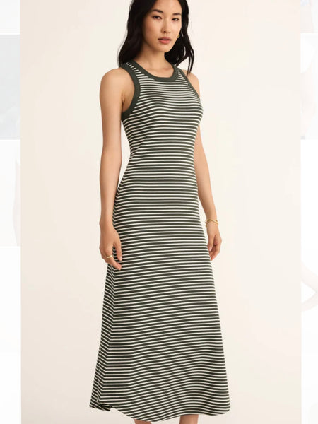 ZSupply Goodwin Stripe Midi Dress - Dark Agave