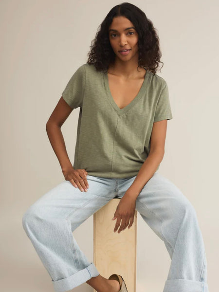 ZSupply Asher V-Neck Tee - Avocado Green
